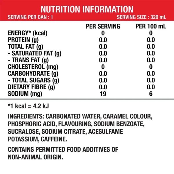 Coca-Cola Zero Sugar – 12 Cans x 320ml