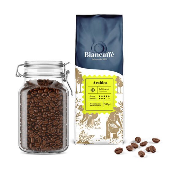 Italian Arabica Whole Coffee Beans – Medium Roast (500g)