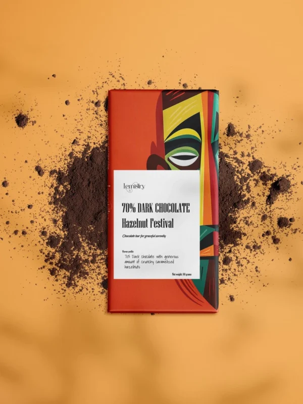Lemistry 70% Dark Chocolate with Caramelized Hazelnut