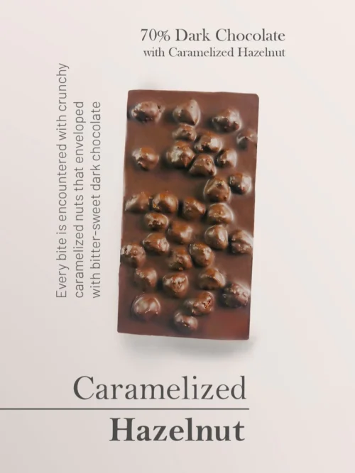 Lemistry 70% Dark Chocolate with Caramelized Hazelnut