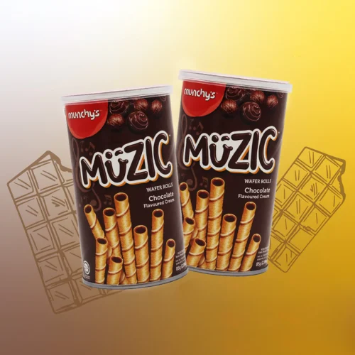 Munchy's Muzic Chocolate Wafer Rolls (85g)